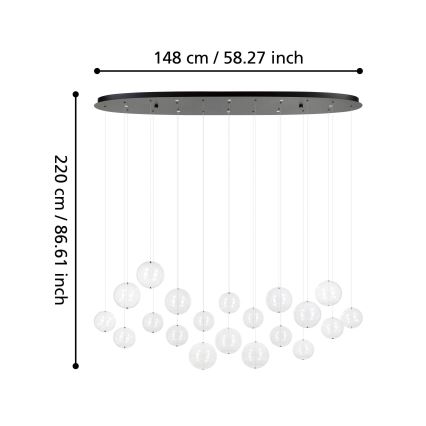 Eglo - LED Stmievateľný luster na lanku 8xLED/4,2W/230V 3000K číra