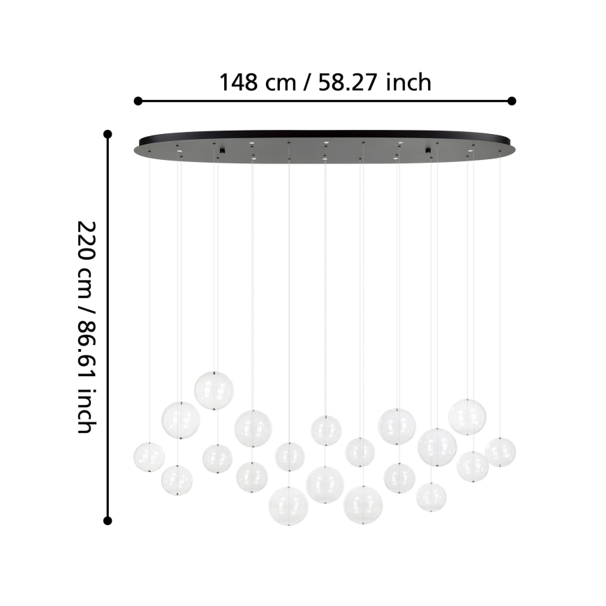 Eglo - LED Stmievateľný luster na lanku 8xLED/4,2W/230V 3000K číra