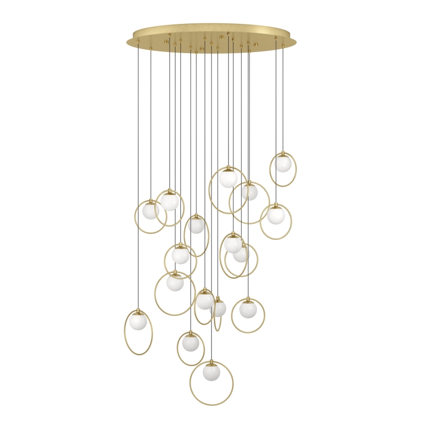 Eglo - LED Stmievateľný luster na lanku 17xLED/3W/230V 3000K pr. 78 cm zlatá