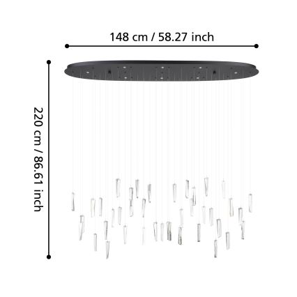 Eglo - LED Stmievateľný luster na lanku 8xLED/4,2W/230V 3000K číra