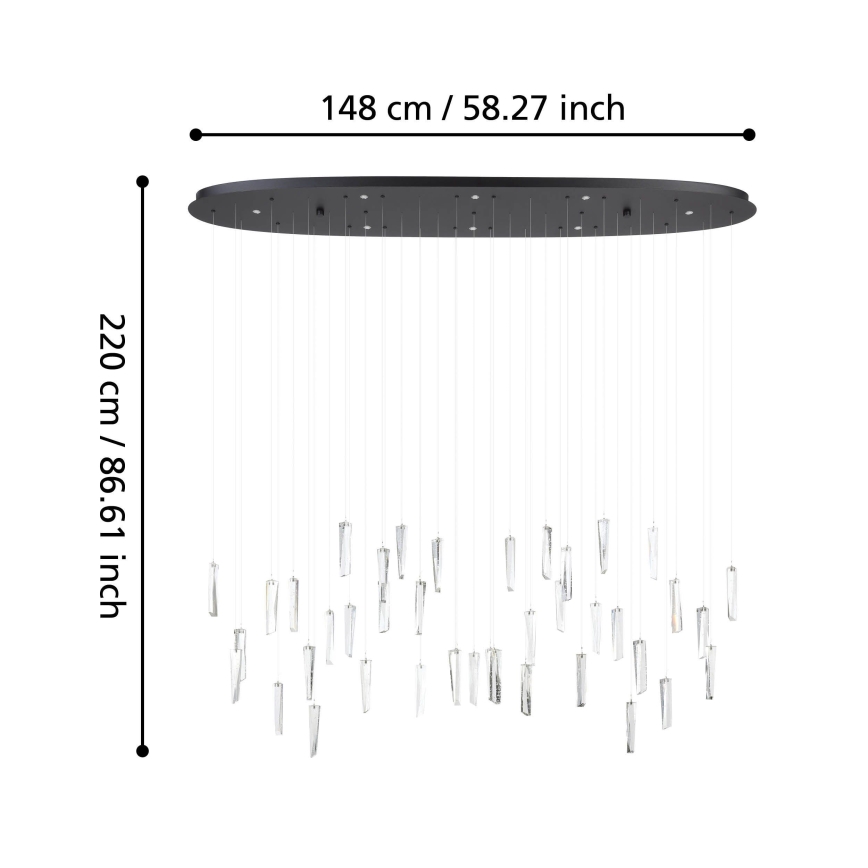 Eglo - LED Stmievateľný luster na lanku 8xLED/4,2W/230V 3000K číra