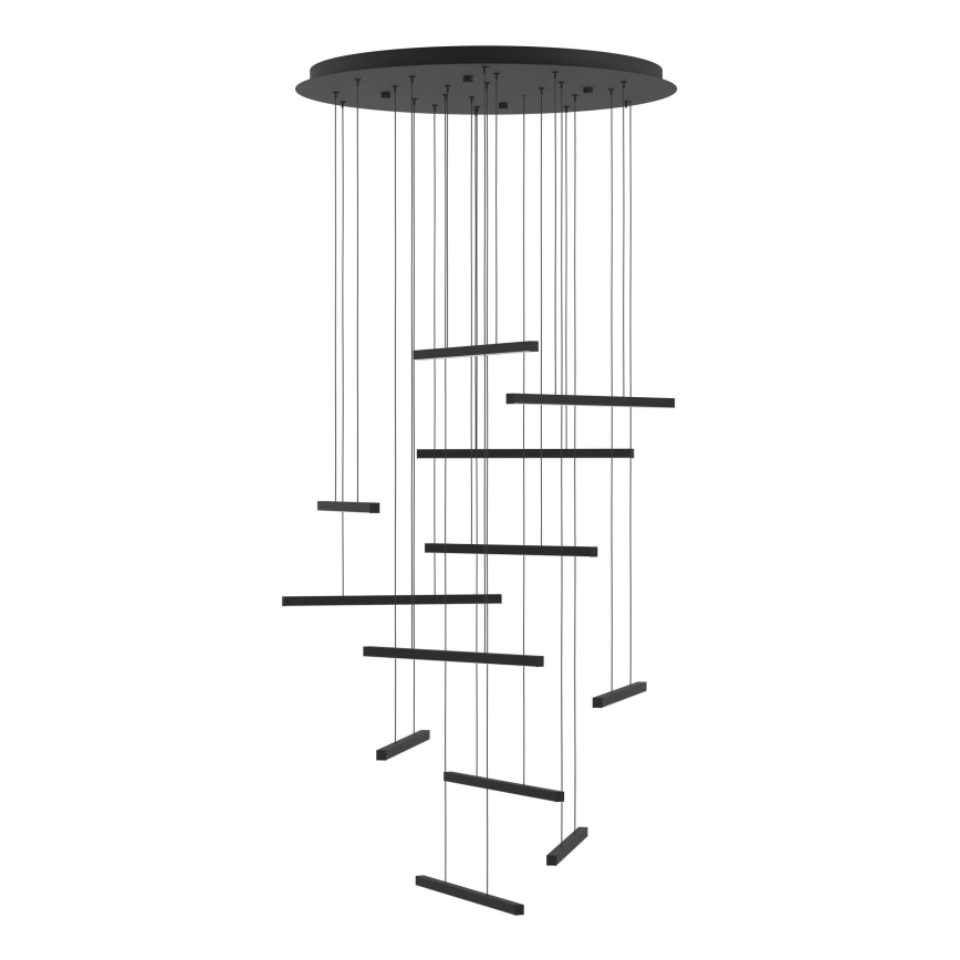 Eglo - LED Stmievateľný luster na lanku 12xLED/8,4W/230V 3000K čierna