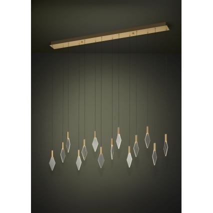 Eglo - LED Stmievateľný luster na lanku 14xLED/3,3W/230V 3000K zlatá