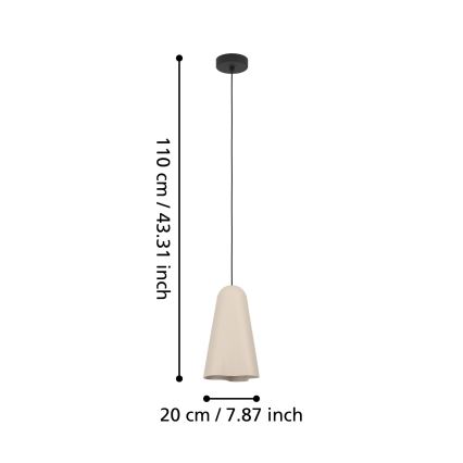 Eglo - Luster na lanku 1xE27/40W/230V béžová