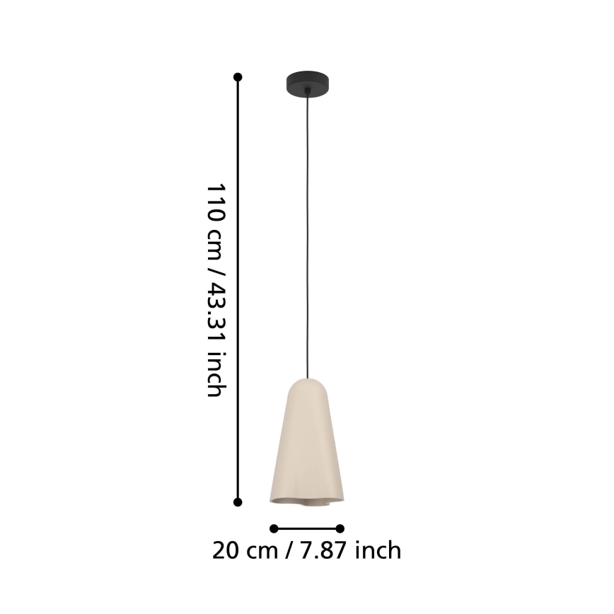 Eglo - Luster na lanku 1xE27/40W/230V béžová