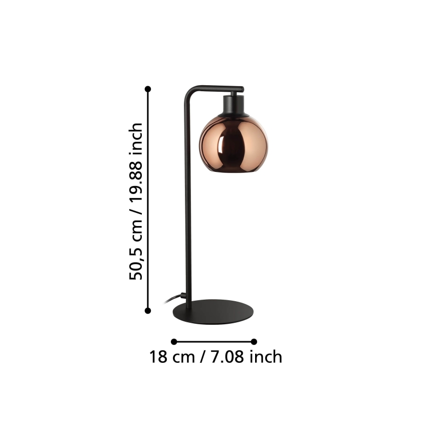 Eglo - Stolná lampa 1xE27/40W/230V medená