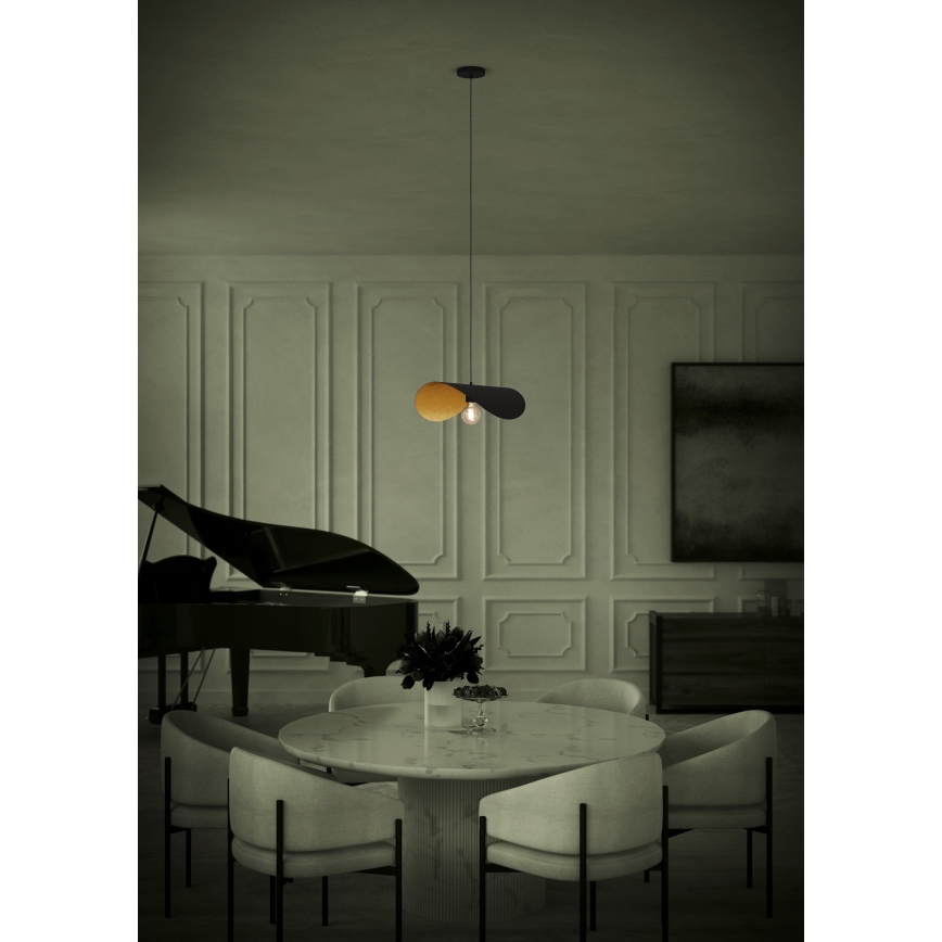 Eglo - Luster na lanku 1xE27/40W/230V 53 cm čierna/zlatá