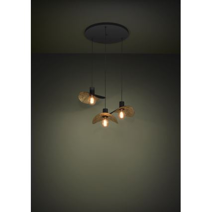 Eglo - Luster na lanku 3xE27/40W/230V čierna/zlatá