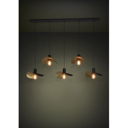 Eglo - Luster na lanku 5xE27/40W/230V čierna/zlatá