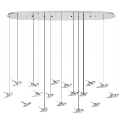 Eglo - LED Stmievateľný luster na lanku 17xLED/3W/230V 3000K lesklý chróm