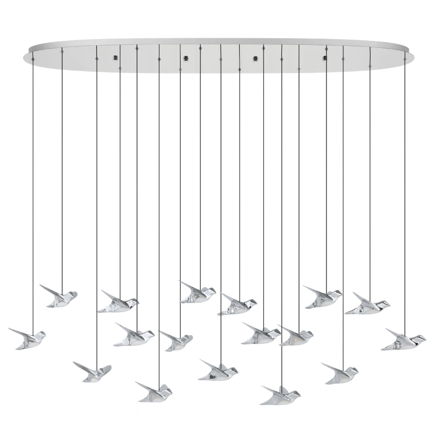 Eglo - LED Stmievateľný luster na lanku 17xLED/3W/230V 3000K lesklý chróm