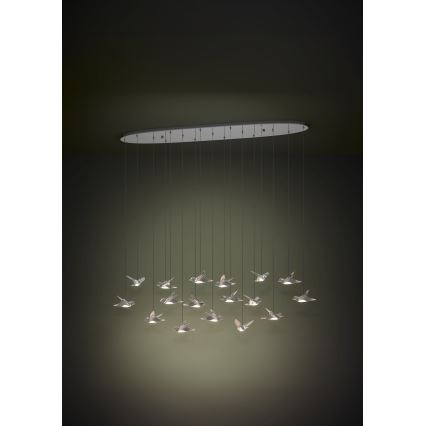 Eglo - LED Stmievateľný luster na lanku 17xLED/3W/230V 3000K lesklý chróm