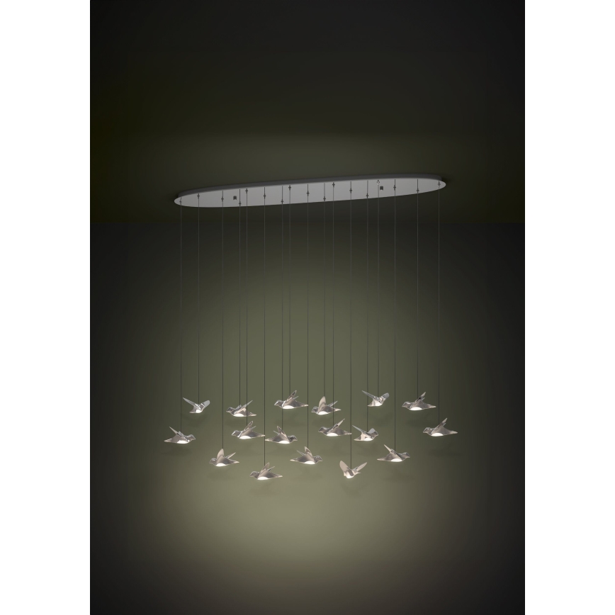 Eglo - LED Stmievateľný luster na lanku 17xLED/3W/230V 3000K lesklý chróm