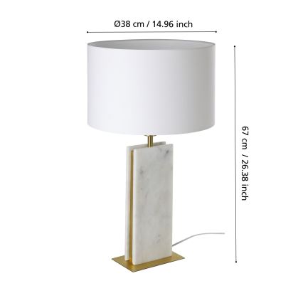 Eglo - Stolná lampa 1xE27/40W/230V biela