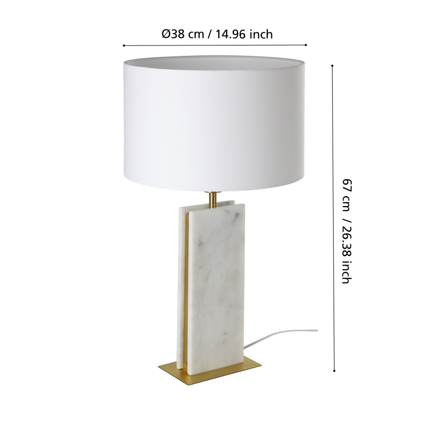 Eglo - Stolná lampa 1xE27/40W/230V biela