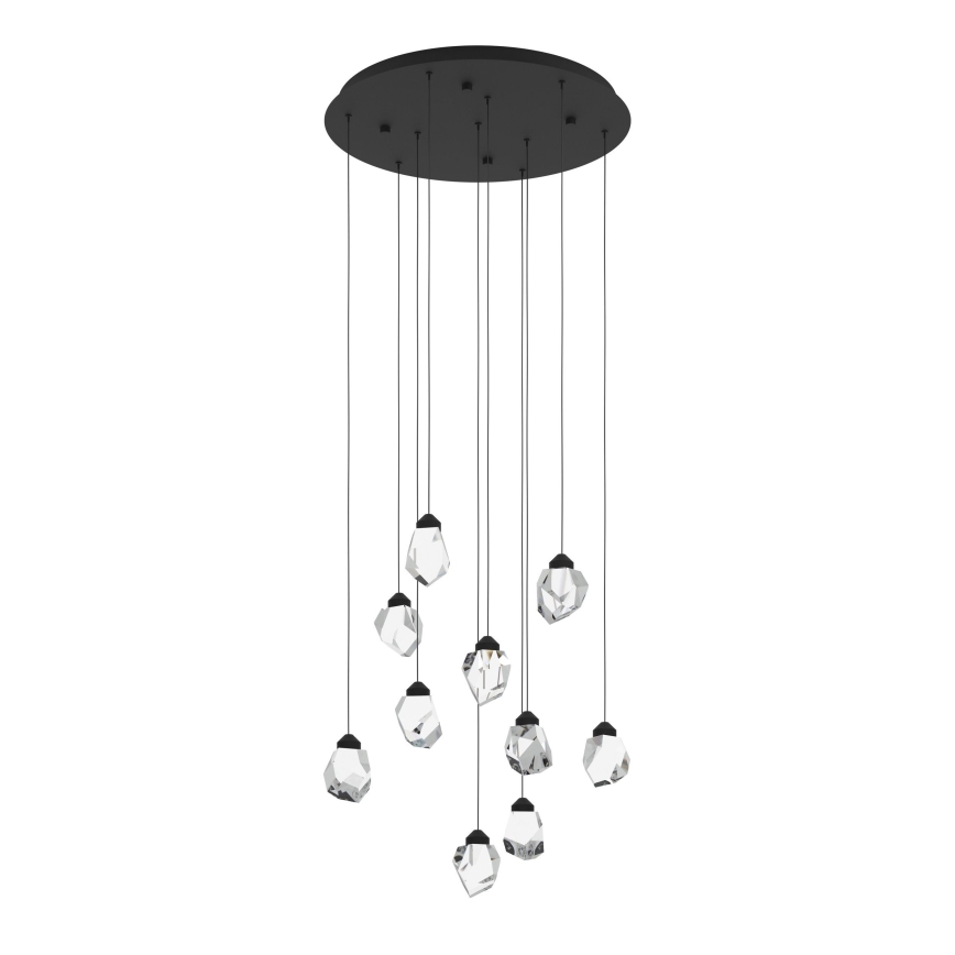 Eglo - LED Stmievateľný luster na lanku 10xLED/3W/230V 3000K čierna/číra