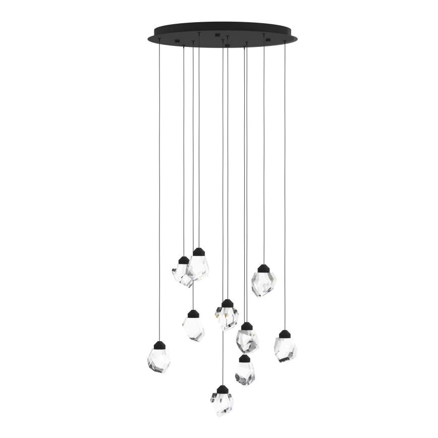 Eglo - LED Stmievateľný luster na lanku 10xLED/3W/230V 3000K čierna/číra