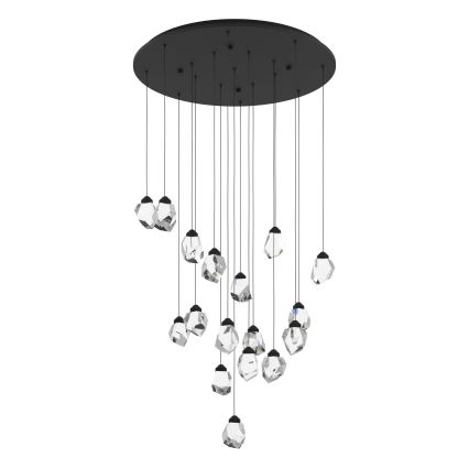 Eglo - LED Stmievateľný luster na lanku 17xLED/3W/230V 3000K čierna/číra