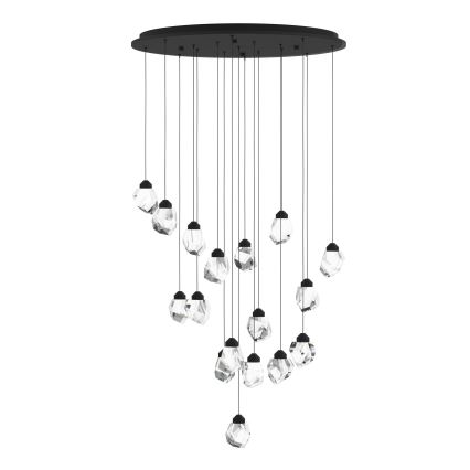 Eglo - LED Stmievateľný luster na lanku 17xLED/3W/230V 3000K čierna/číra