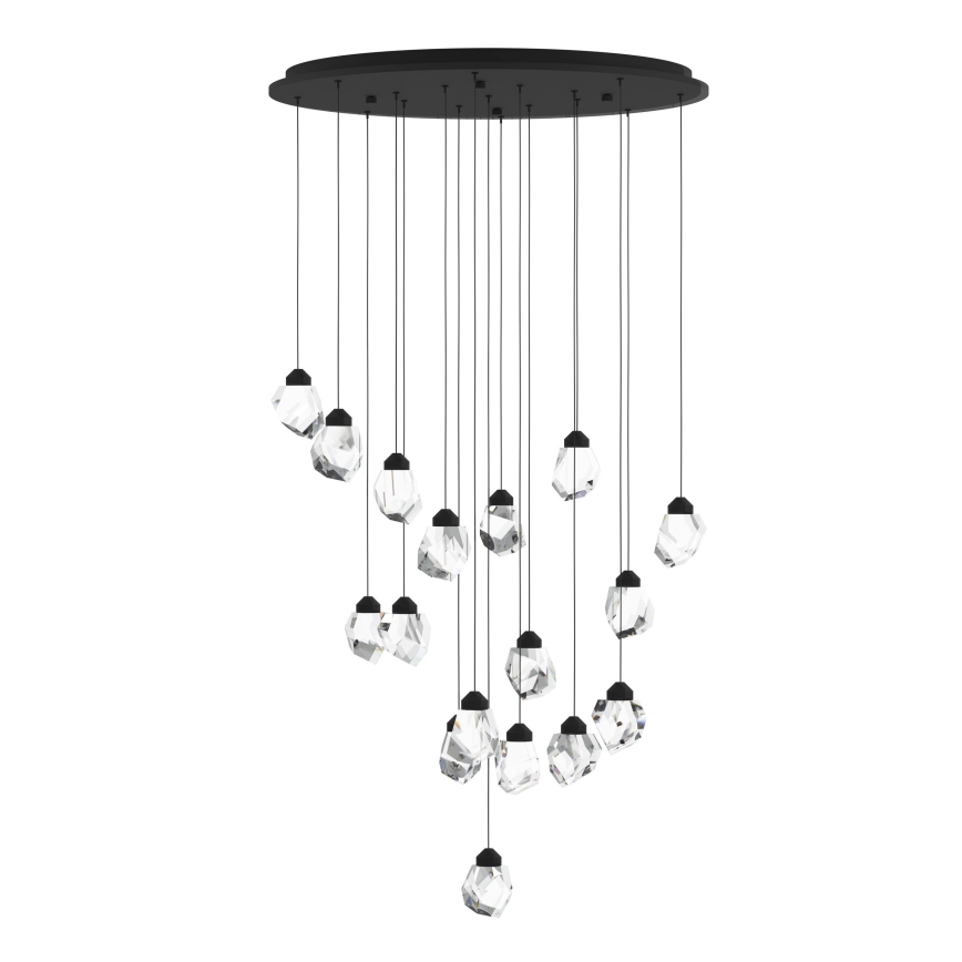 Eglo - LED Stmievateľný luster na lanku 17xLED/3W/230V 3000K čierna/číra
