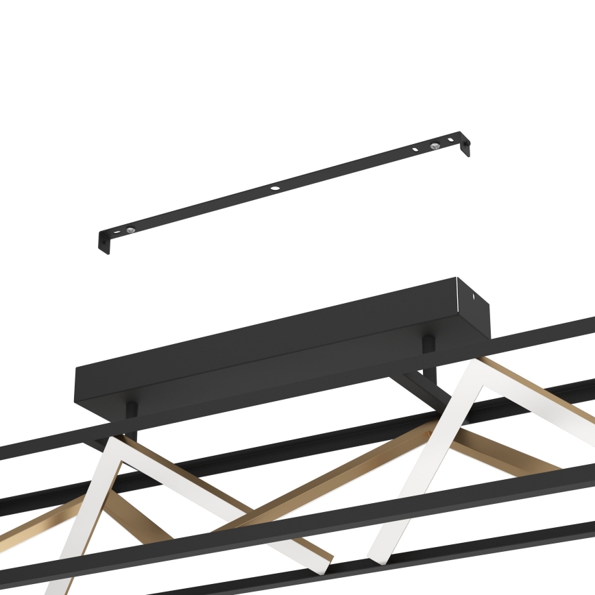 Eglo - LED Stmievateľný prisadený luster LED/45W/230V 2700-6500K čierna/zlatá + diaľkové ovládanie