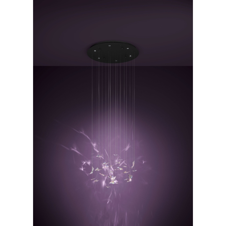 Eglo - LED stmievateľný luster na lanku 6xLED/4,2W/230V čierna/priehľadná