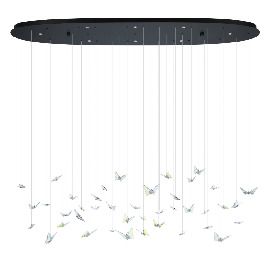 Eglo - LED stmievateľný luster na lanku 8xLED/4,2W/230V čierna/číre