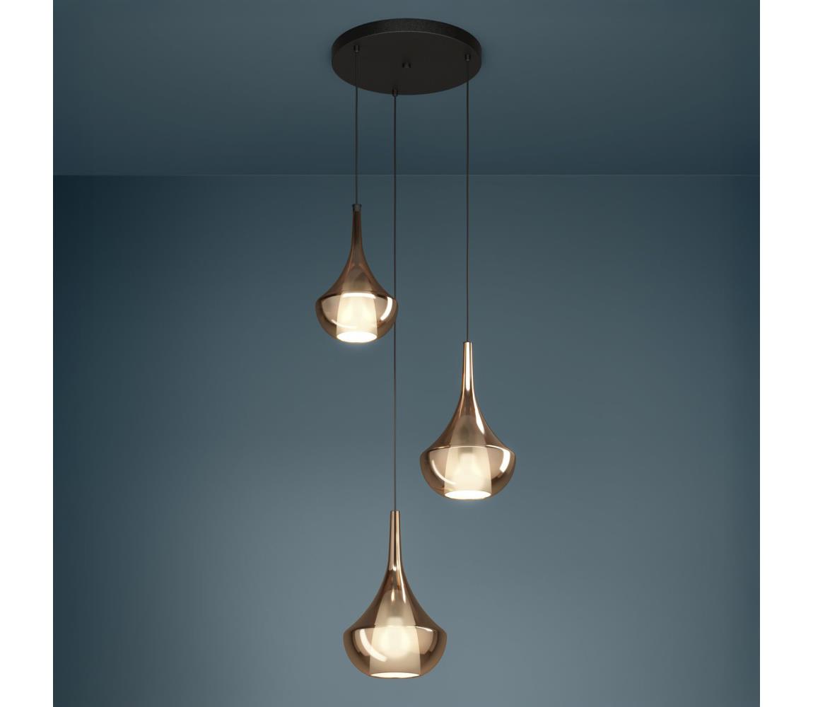 Eglo 390439 - Luster na lanku ALMOSTER 3xE27/28W/230V medený 390439