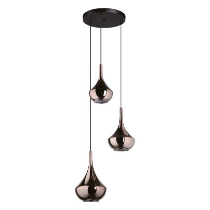 Eglo - Luster na lanku 3xE27/28W/230V medený