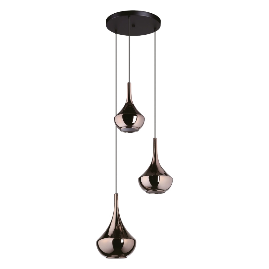 Eglo - Luster na lanku 3xE27/28W/230V medený