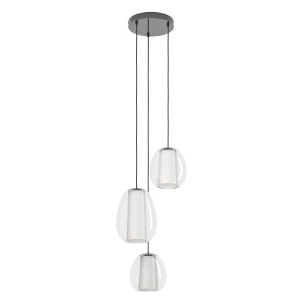Eglo - Stmievateľný LED luster na lanku LED/7W/230V + 2xLED/5,5W + 3xLED/1,6W čierny chróm
