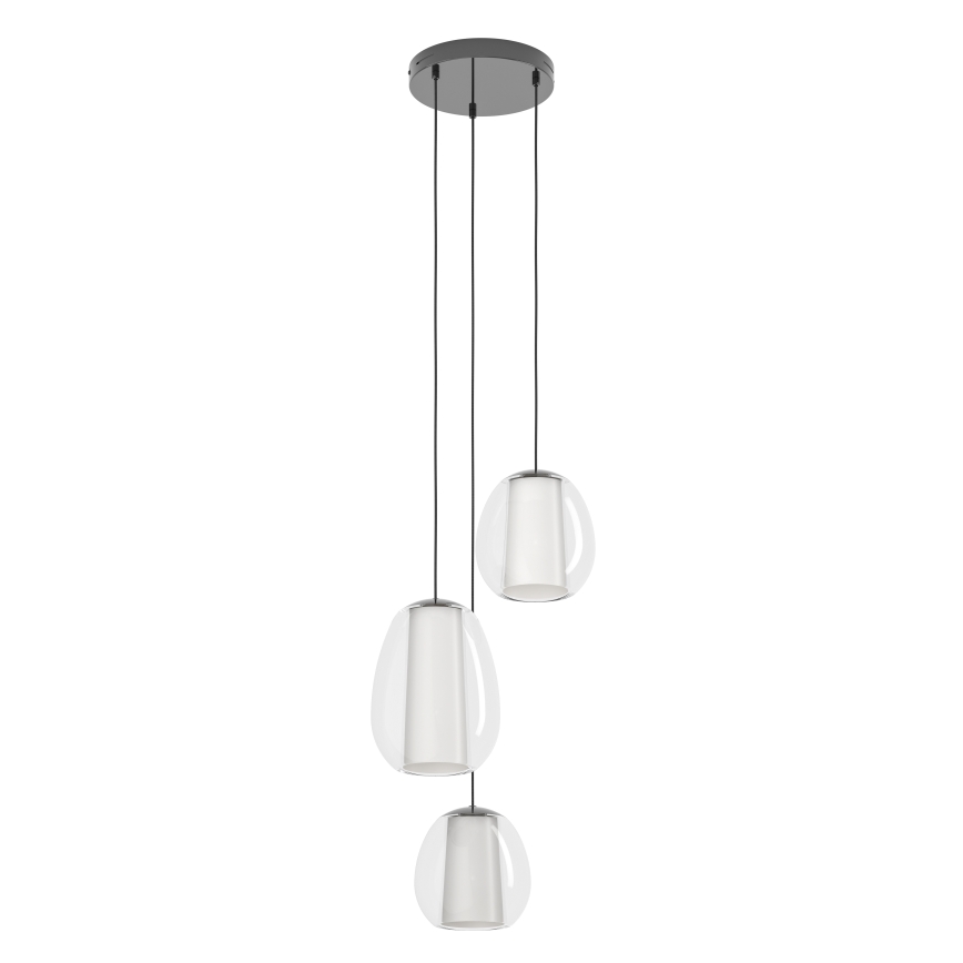 Eglo - Stmievateľný LED luster na lanku LED/7W/230V + 2xLED/5,5W + 3xLED/1,6W čierny chróm