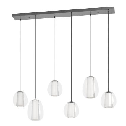 Eglo - LED Stmievateľný luster na lanku 2xLED/7W/230V + 4xLED/5,5W + 6xLED/1,6W 2200-6500K čierny chróm