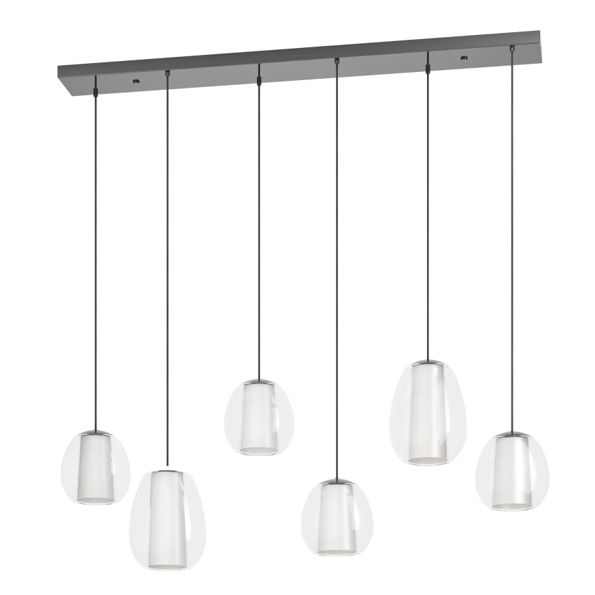 Eglo - LED Stmievateľný luster na lanku 2xLED/7W/230V + 4xLED/5,5W + 6xLED/1,6W 2200-6500K čierny chróm