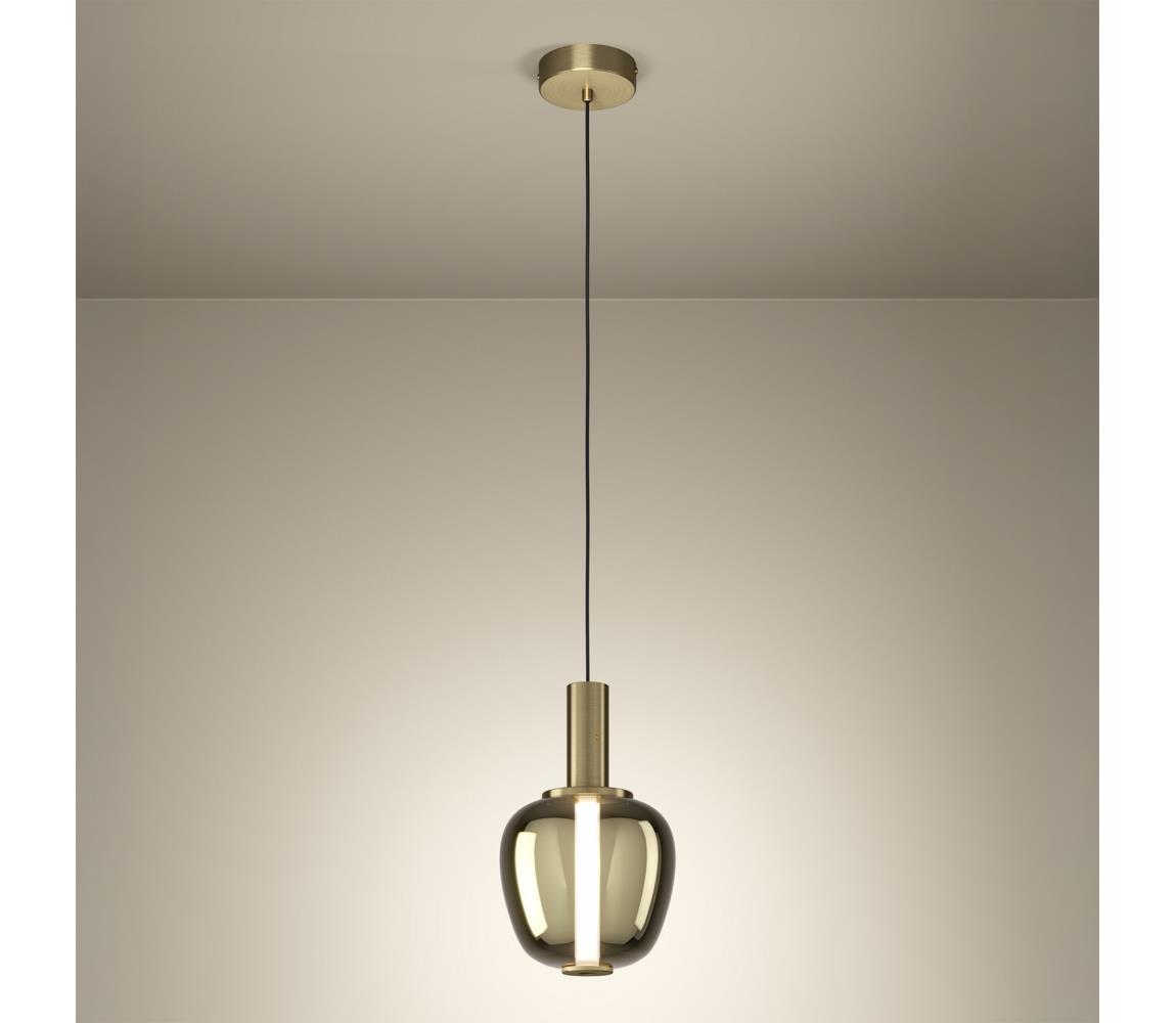 Eglo 390463 - LED stmievateľný závesný luster na lanku FRUITERA LED/5,5W/230V + LED/1,6W zlatá 390463