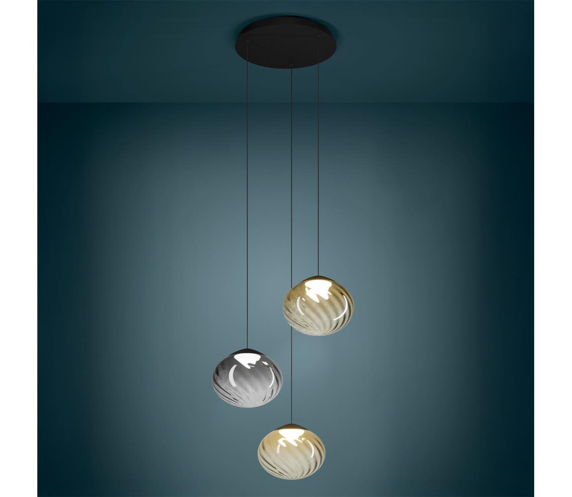 Eglo 390481 - LED stmievateľný závesný luster na lankách PANTOJA 3xLED/5,8W/230V béžová/dymová +DO 390481
