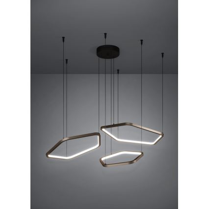 Eglo - LED stmievateľný luster na lane LED/50W/230V 2200-6500K mosadz + diaľkové ovládanie