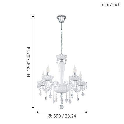 Eglo 39113- Luster CARPENTO 5xE14/40W/230V