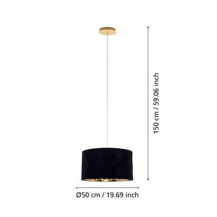 Eglo 39224 - Závesný luster DOLORITA na lankách 3xE27/60W/230V