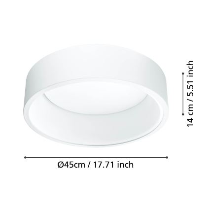 Eglo - LED Stmievateľné stropné svietidlo 1 LED/25,5W/230V