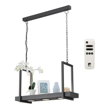 Eglo 39299 - LED RGBW Stmievateľný luster na reťazi s policou CALAMONA 3xLED/6W/230V + diaľkové ovládanie