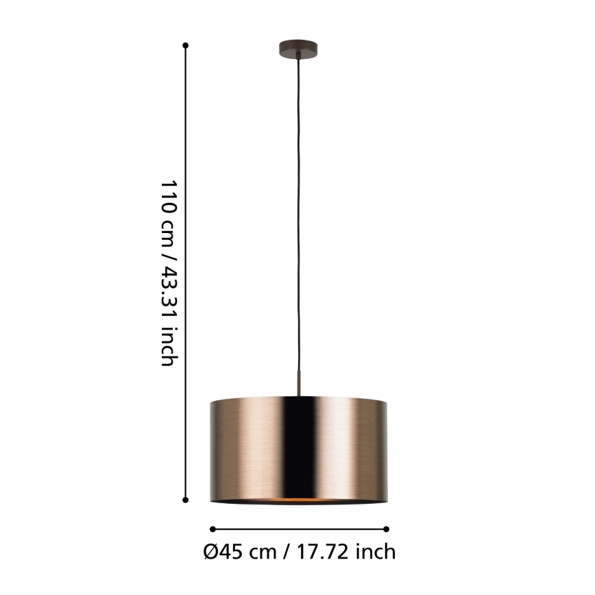Eglo - Luster na lanku 1xE27/60W/230V medená