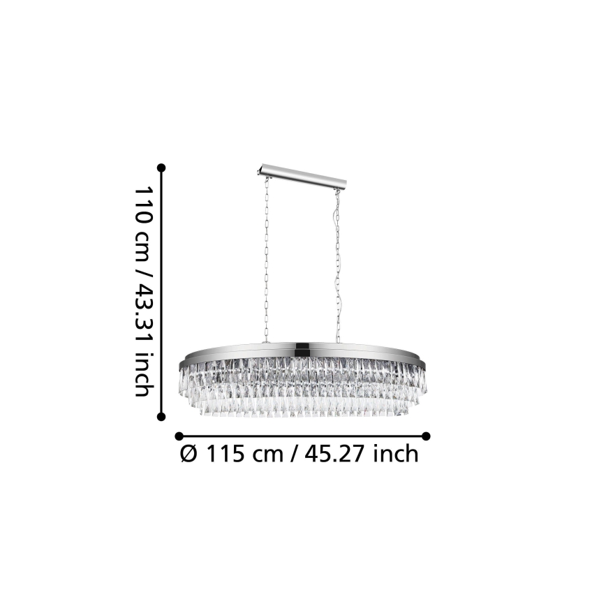 Eglo - Luster na reťazi 13xE14/40W/230V lesklý chróm