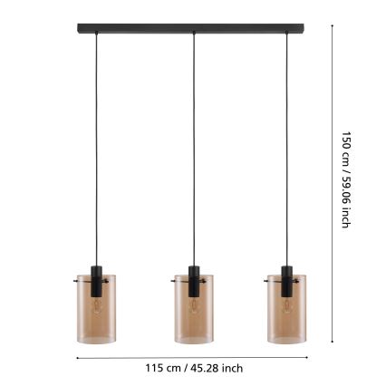Eglo - Luster na lanku 3xE27/40W/230V