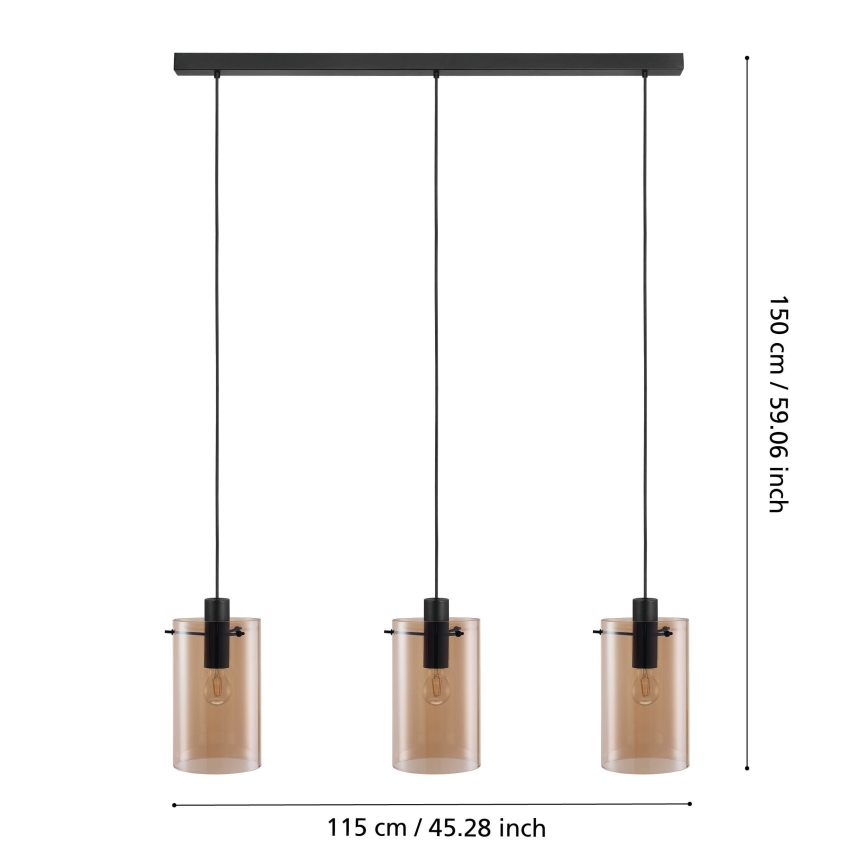 Eglo - Luster na lanku 3xE27/40W/230V