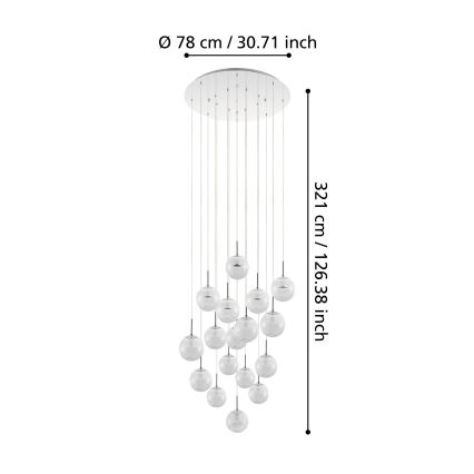 Eglo - LED Stmievateľný luster na lanku 17xLED/5W/230V