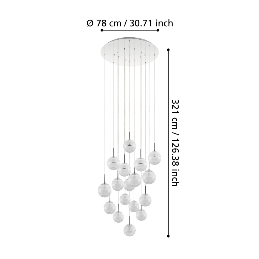 Eglo - LED Stmievateľný luster na lanku 17xLED/5W/230V