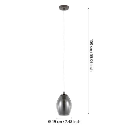 Eglo - Luster na lanku 1xE27/60W/230V dymová