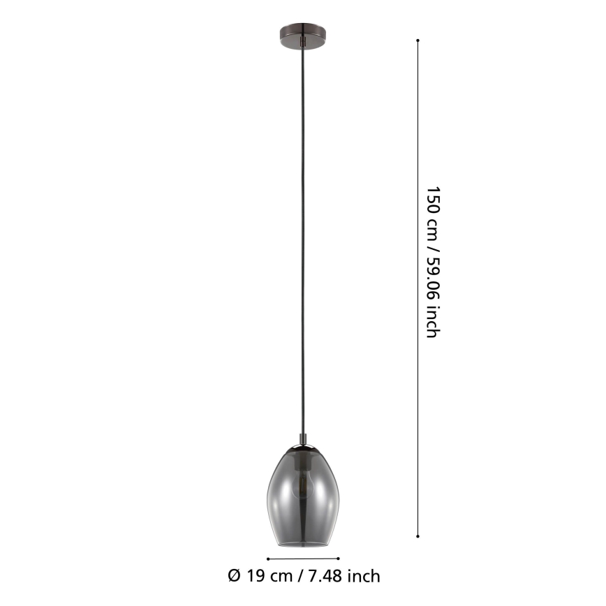 Eglo - Luster na lanku 1xE27/60W/230V dymová