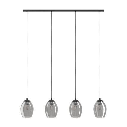 Eglo - Luster na lanku 4xE27/60W/230V dymová
